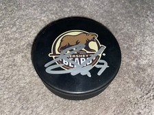 SAM ANAS SIGNED AUTOGRAPHED HERSHEY BEARS LOGO HOCKEY PUCK COA AHL