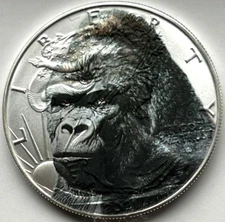 Gorilla - Limited Edition American Silver Eagle 1oz .999 Silver Dollar Coin