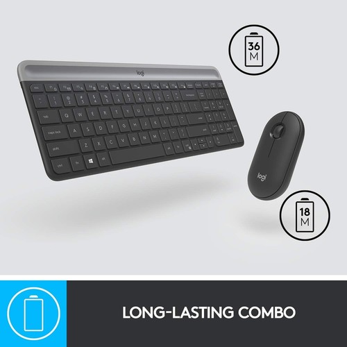 Logitech MK470 Slim Wireless Keyboard & Mouse Combo, Whisper-Quiet, Long Battery - Afbeelding 15 van 20