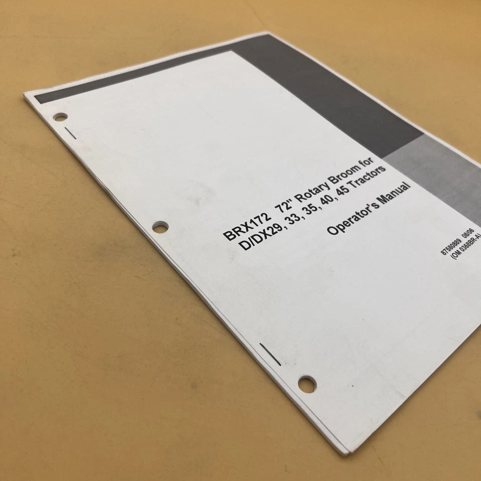 Case Operator's Manual BRX172 72" Rotary Broom for Tractors D/DX29, 33 35 40 45 - Image 2 of 4