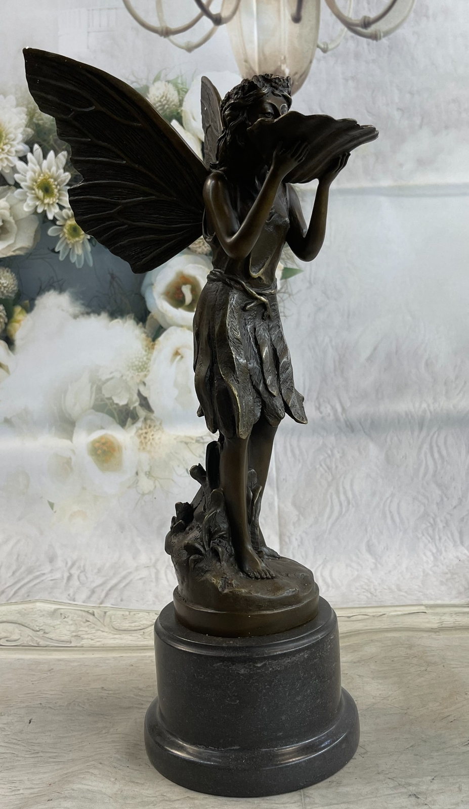 Large Bronze Metal Garden Fairy Statue Lost Wax Sculpture