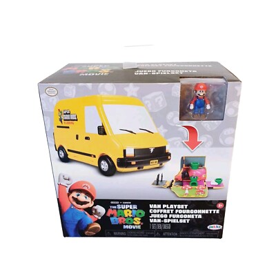 JAKKS Pacific The Super Mario Bros. Movie Van Playset with 1.25  Mini Mario NEW