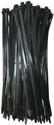 (100) Black 14'' Heavy Duty Cold Weather Nylon Cable Wire Wrap Zip Ties 120 LBS