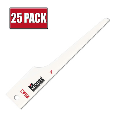 3'' x 14 TPI Morse Air Saw Pneumatic Bi Metal Reciprocating Saw Blades - 25 Pack