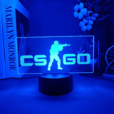 CS GO Game LOGO Nachtlampen USB 3D Tischlichter Gaming Room LED Dekor Geschenk