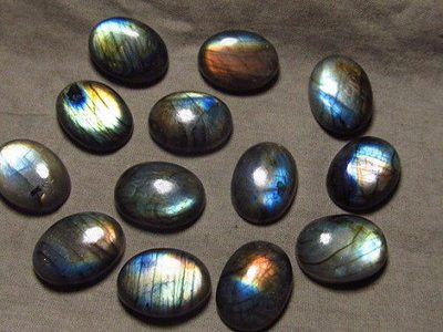 8x6 MM OVAL CABOCHON CUT LABRADORITE RAINBOW EFFECT AAA