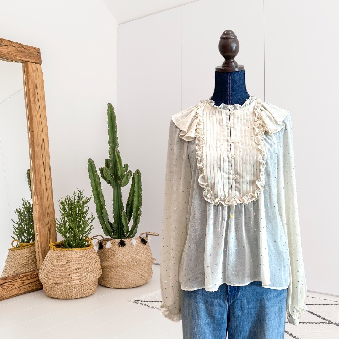 Heart Cactus Ruffle Sleeve Top Heart Cactus Ruffle Sleeve Top