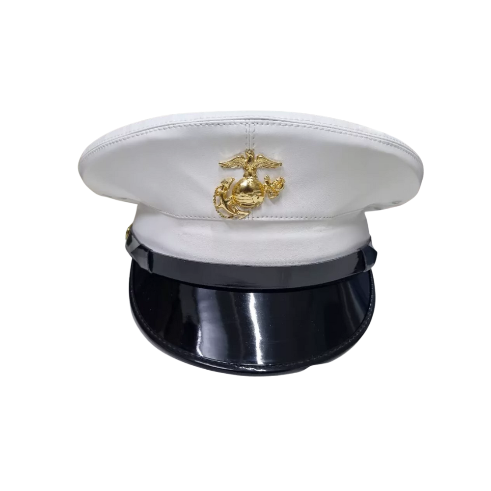 USMC Marine Corps Dress Blue Enlisted Vinyl Service White Dress Cap Hat | eBay USMC Marine Corps Dress Blue Enlisted Vinyl Service White Dress Cap Hat | eBay