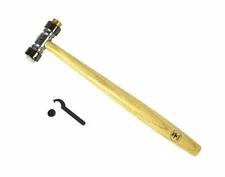 BRASS & NYLON FIBER HAMMER-MALLET WITH INTERCHANGEABLE FACES HEADS 4oz