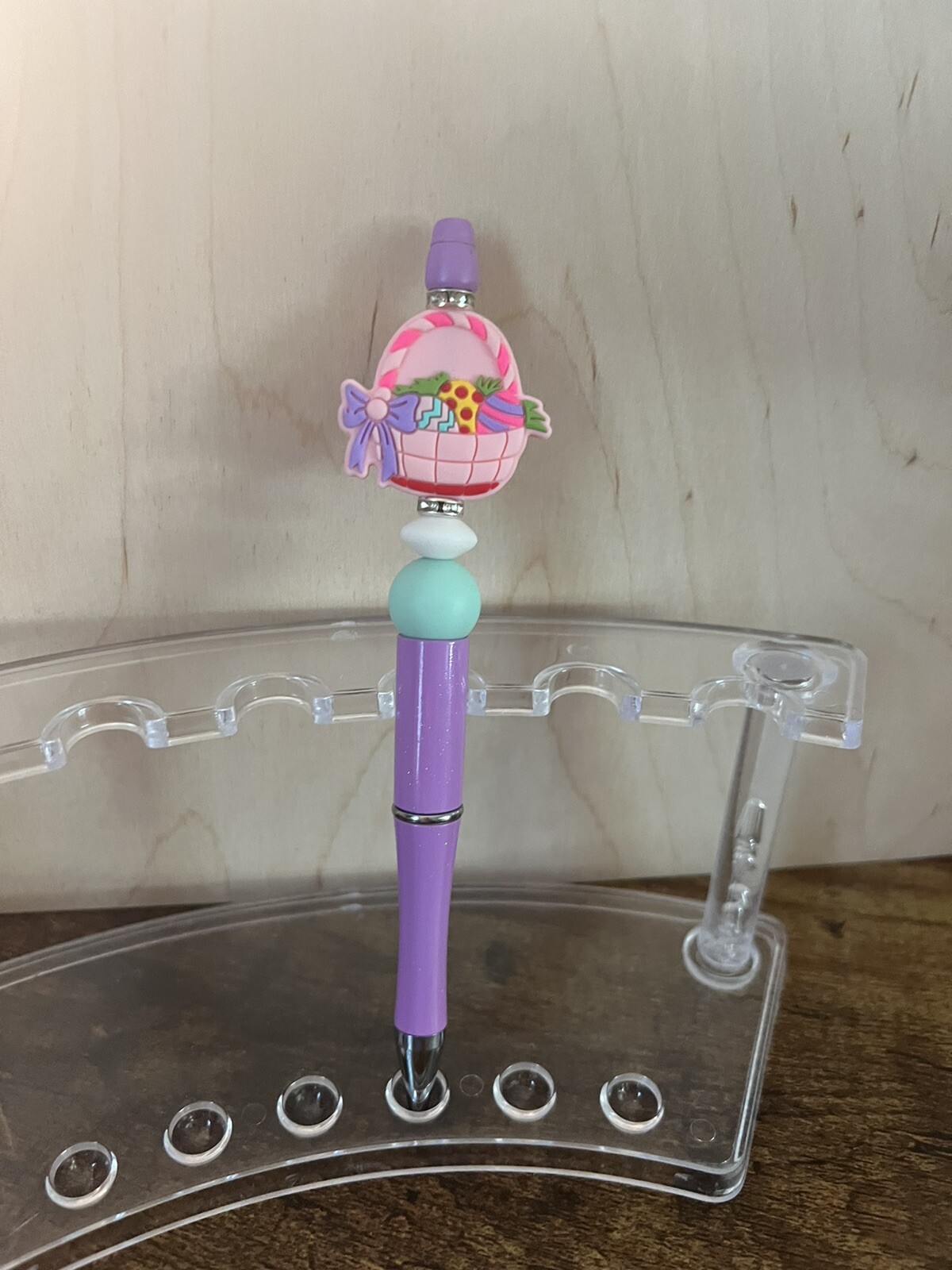 pens pink easter basket with purple pen-image