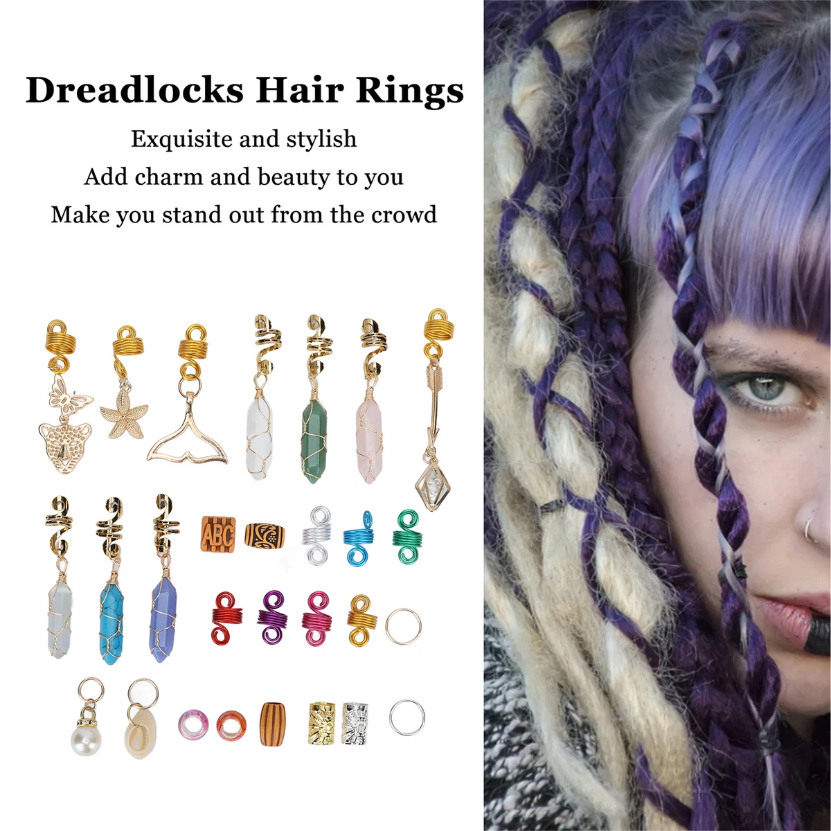 Hair rings for dreads shop