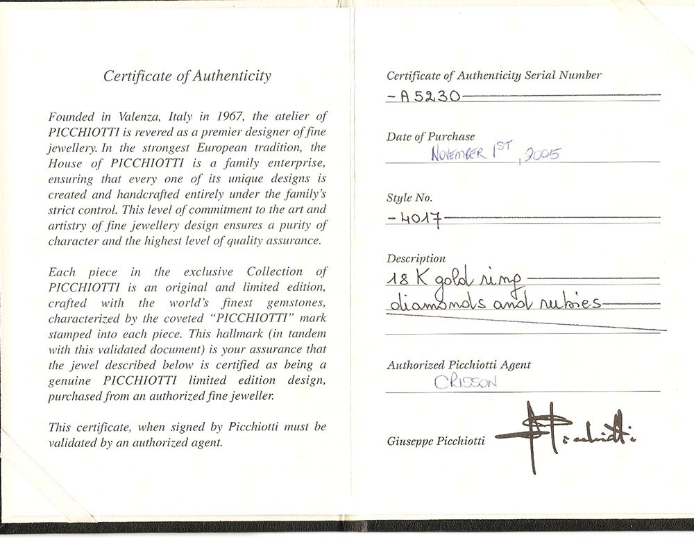 Picchiotti Ruby Gold Ring Diamond 18k Yellow 3 St… - image 8