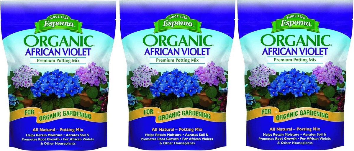 Espoma AV4 4 Quart Organic African Violet Potting Soil Mix - Pack of 3 |  eBay