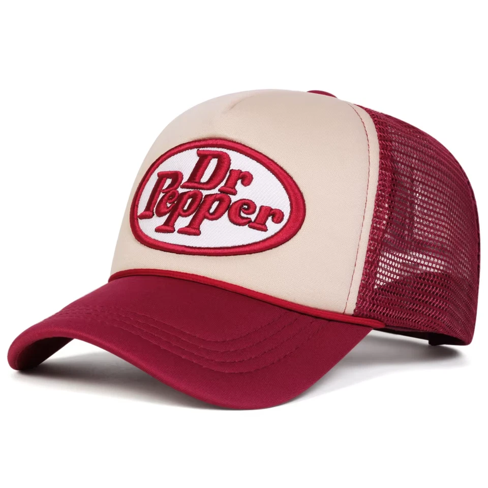 Dr. Pepper Netz Kappe Mütze Baseball Cap Schirmmütze rot/beige