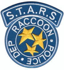 Blue STARS Raccoon Police Biohazard Resident Evil Costume Patch Iron on
