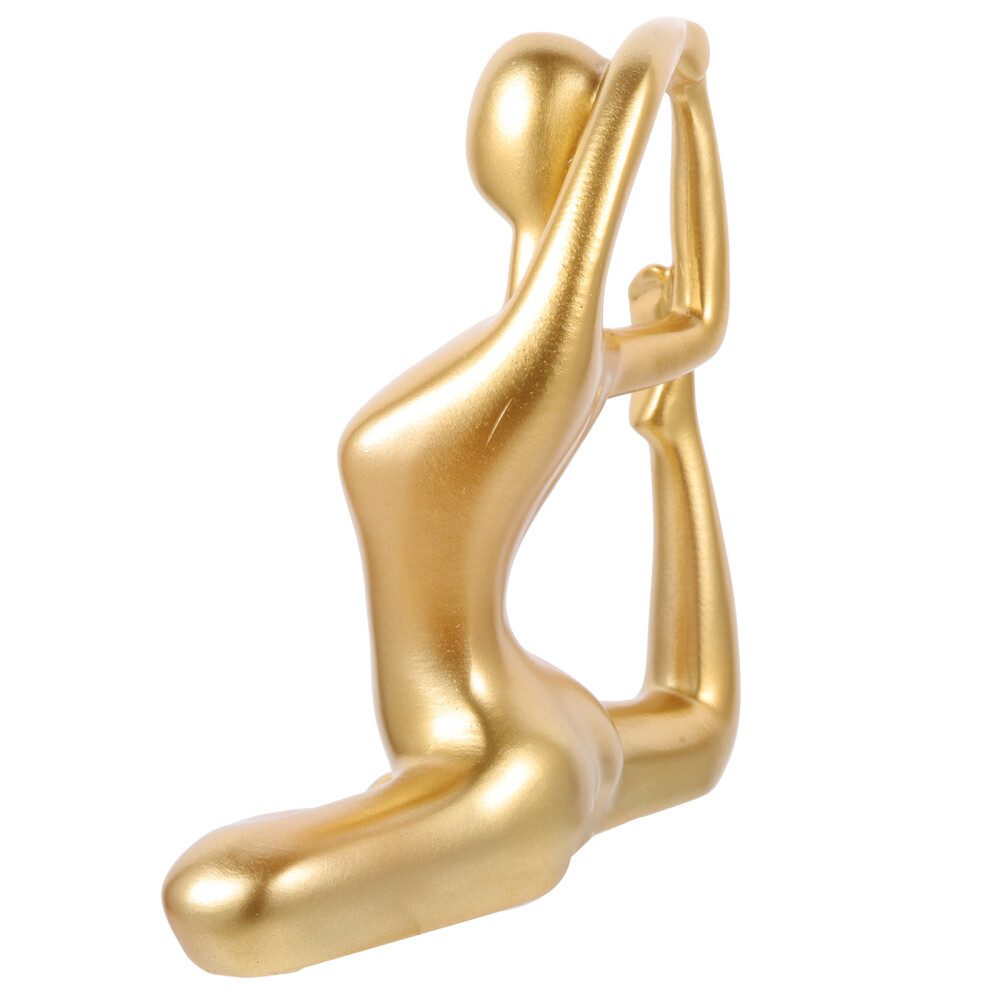 Yoga Lady Figurine Gold Abstract Statue Ornaments Miss Office