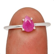 Natural Ruby 925 Sterling Silver Ring Jewelry s.8 CR69475