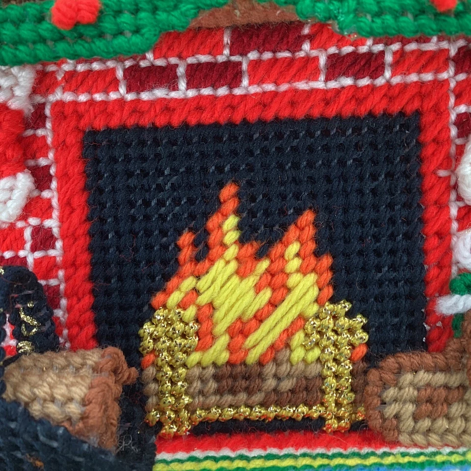 🔥DOORSTOP Night B4 Christmas 3D Cross-stitch Canvas Fireplace Dog Brick Bucilla - Image 2 of 4