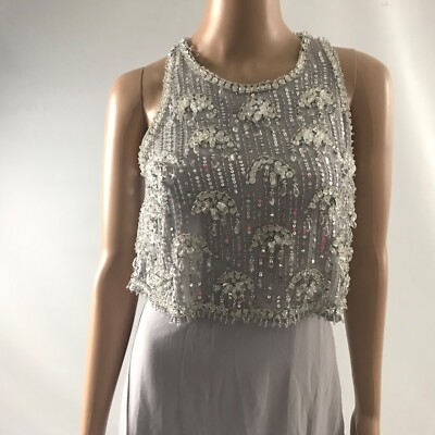 ASOS Women's Delicate Embellished Sleeveless Midi Dress Size