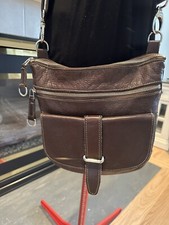 Roots Leather Purse Brown Shoulder Crossbody Saddlebag Removable Strap Immac