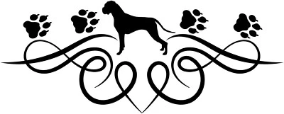 BOXER Autoaufkleber sticker AUFKLEBER Umriß Silhouette mit Ornament - Bild 1 von 3