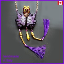 Art Deco Nouveau Jewelry Necklace Pendant Butterfly Moon Moth Skull Luxury Retro