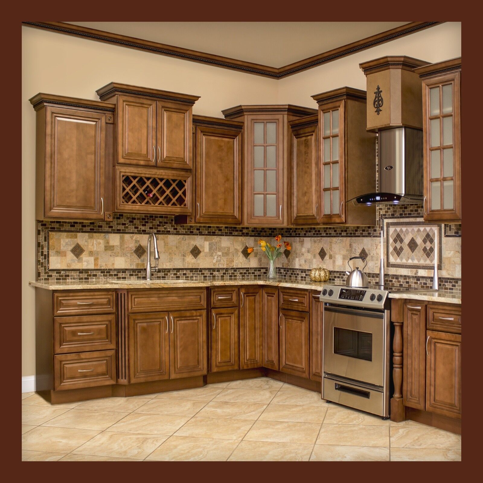 10x10 All Solid Wood Kitchen Cabinets Villa Cherry Rta For Sale Online Ebay