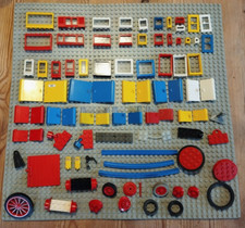 Vintage Lego Train Town Vehicles spare parts 1980s -  windows, doors, couplings