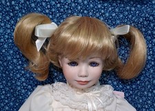 Vintage New Bell Doll Wig Cathy Blonde braids pigtails 13" 14" cap
