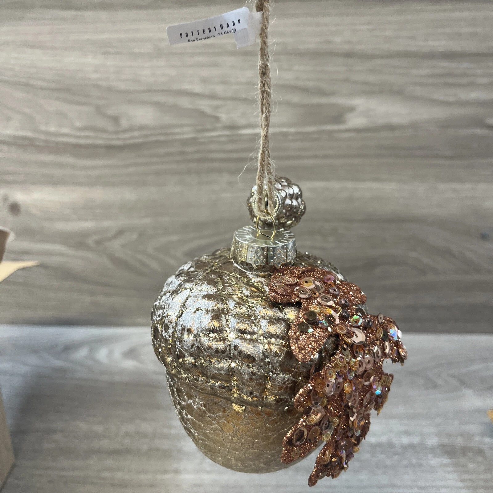 potterybarn christmas ornament mercry Glass acorn beautiful!!