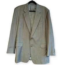 Hickey Freeman Regent Gray Sport Coat Jacket Blazer Men's size 44L 100% wool