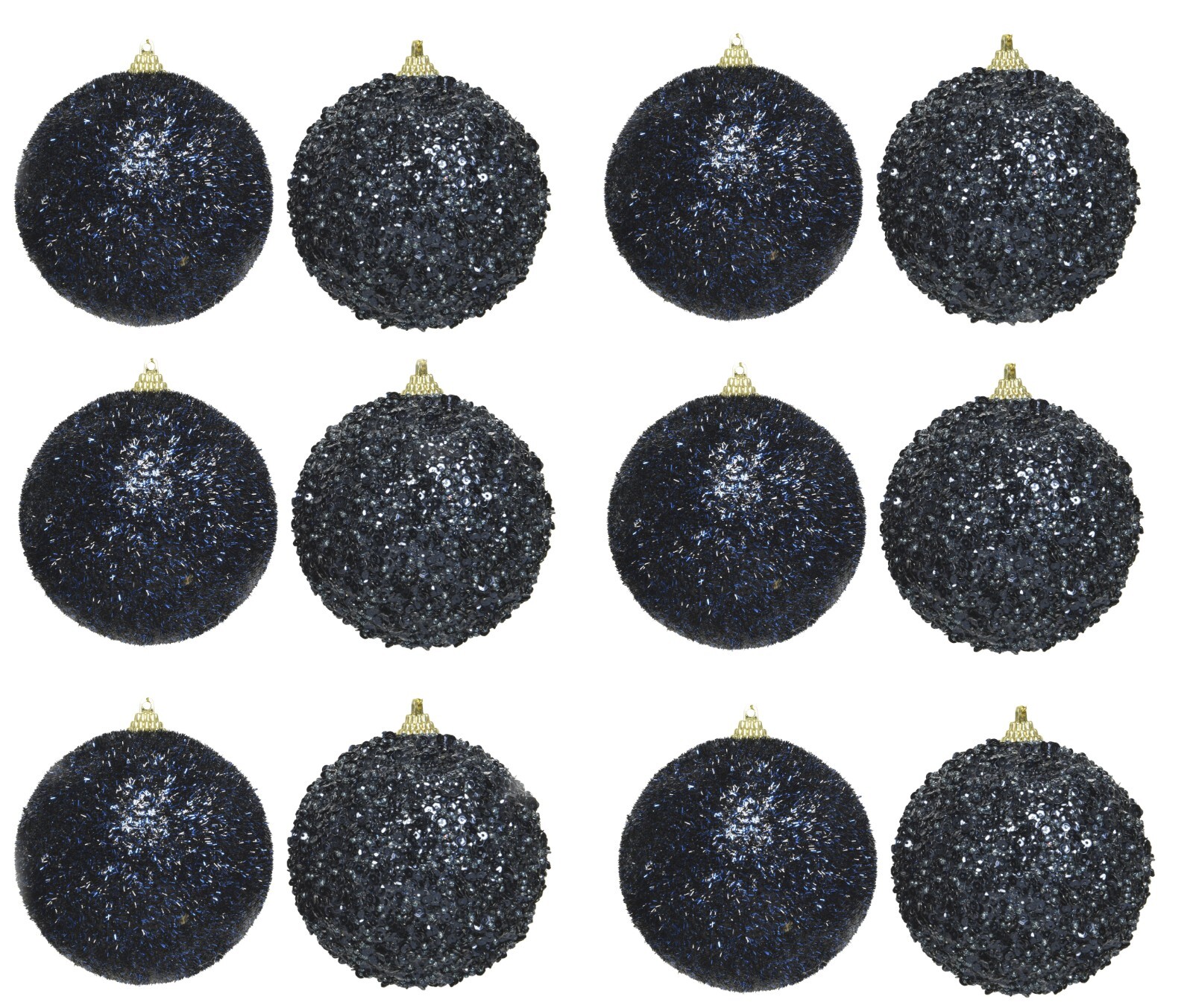 Midnight Blue Christmas Bauble Decoration 8cm Dark Blue Christmas Tree Hanger 12