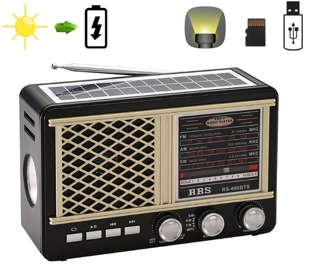 Solar Power Rechargeable Radio Portable Radio Receiver FM/AM/SW Radio