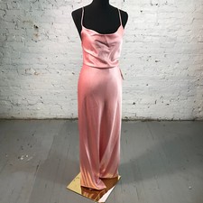 Alice + Olivia Dress Womens 8 Gown Maxi Dress Rose Halter Neck Open Back $595