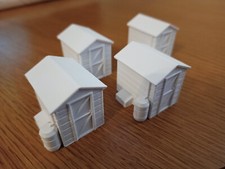 OO / HO 8' x 6' garden shed Version 2 . 1:76 Scale for Model Railway, pack of 4