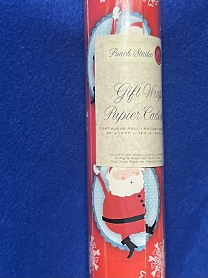 Santa Ramp Paper Red Punch Studio Christmas Wrapping Paper New Santa’s On Red background ...