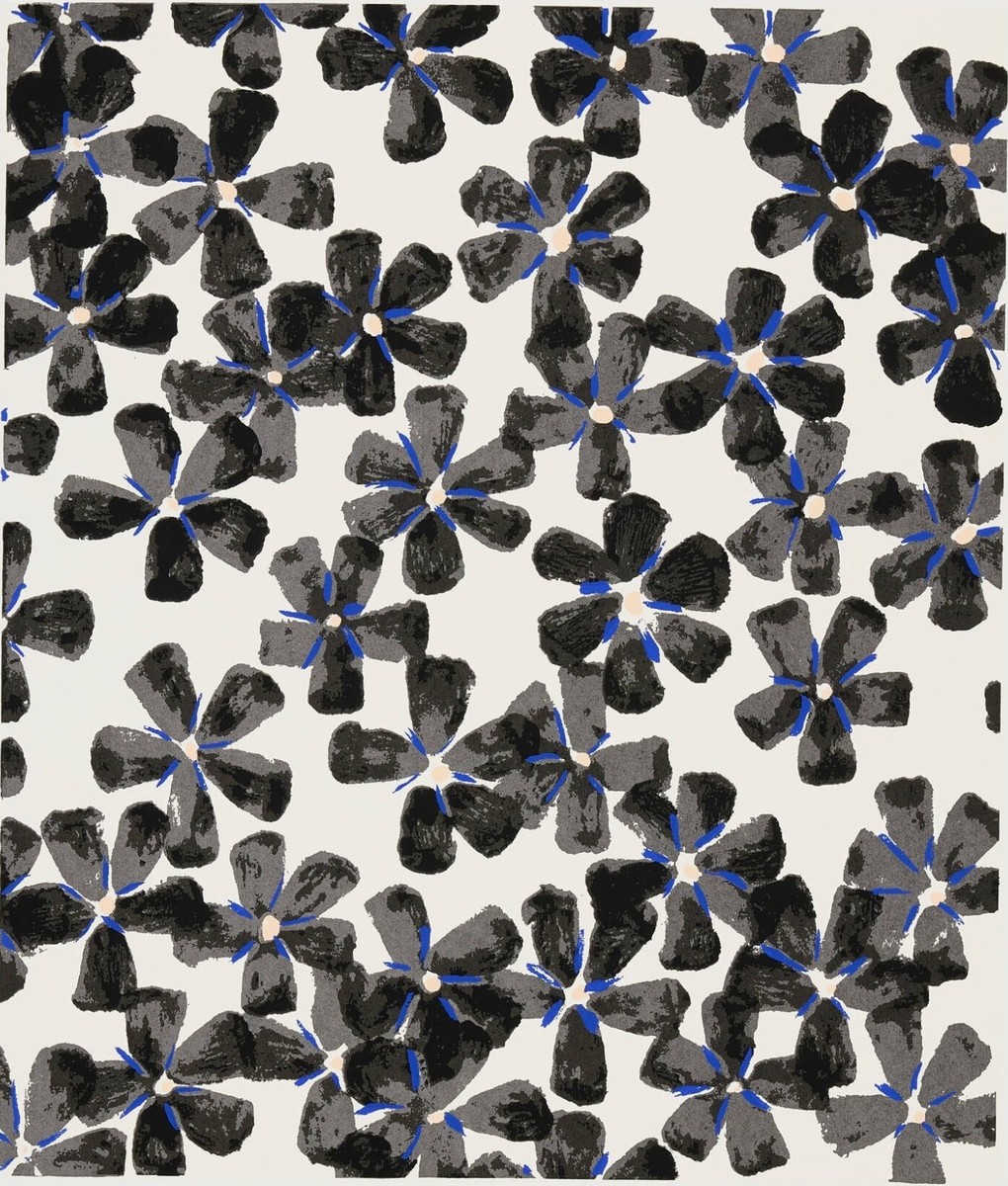 DONALD SULTAN 'Wall Flowers (Black & Blue)' SIGNED Wallflowers