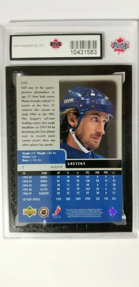 Wayne Gretzky 1997-98 TRIPLE Black Diamond Hockey Card KSA Graded 8.5!!! - Image 2 of 2