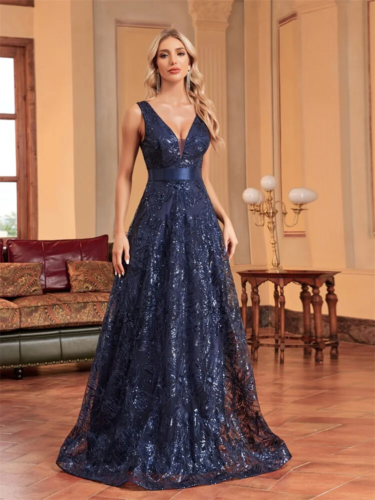 knee length dresses for ladies Luxury Pink Cream Evening Dress Formal Party Gowns SS712 Silver / 6