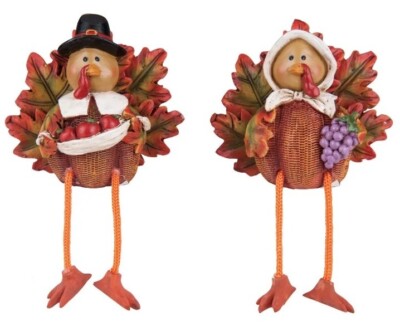 Mr and Mrs Maple Leaf Truthahn Pilger Ernte Regal Sitter Figuren