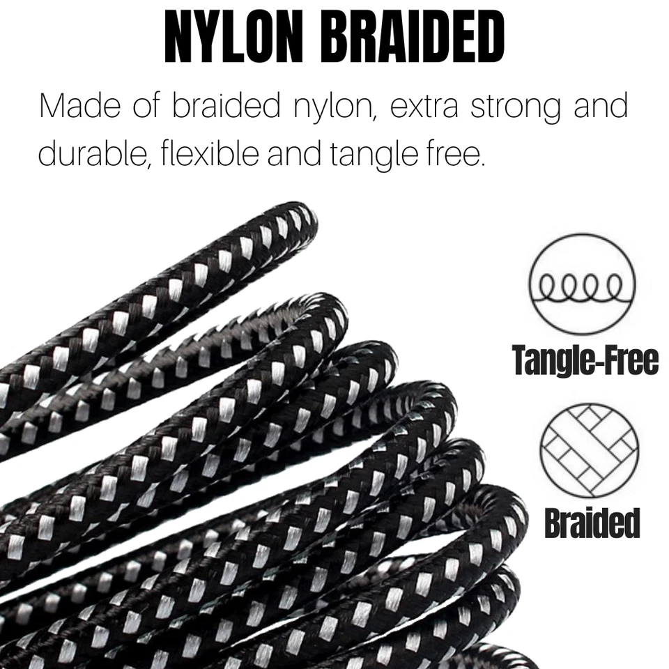 10Ft Micro USB Charging Cable Data Sync Charger Cord for Android Samsung LG 6PCS - Image 4 of 4