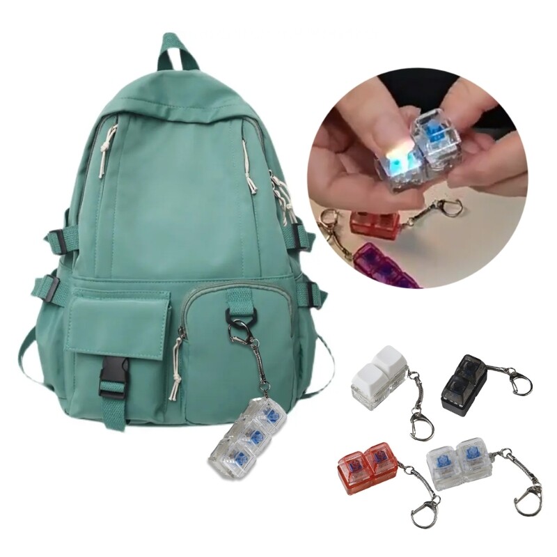 1PC Mechanical Keyboard Switch Tester Keychain Toy with LED for Stress Relief and Custom Keyboard Testing