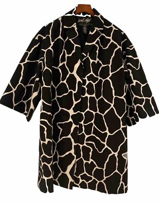 LORD & TAYLOR 424 FIFTH BLACK AND WHITE w ZEBRA Print Style ~Jacket Coat 16W