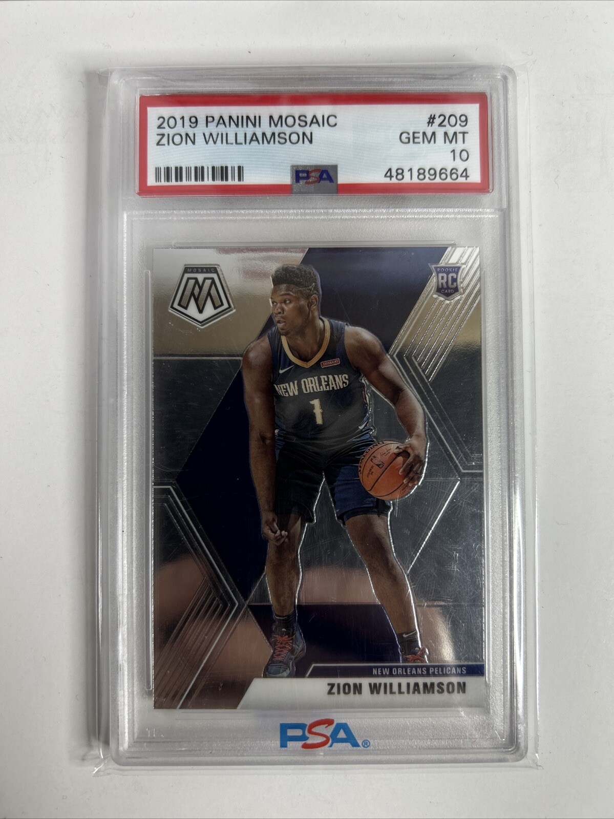 2019 Panini Mosaic ZION WILLIAMSON #209 NBA Pelicans Rookie RC Psa 10 Gem Mint🔥