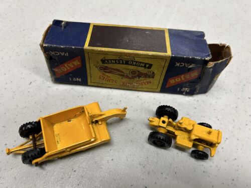 1957 Matchbox Lesney Moko M1 Major Pack 1 Caterpillar CAT DW20 w/ ORIGINAL BOX - Picture 6 of 10