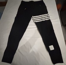 Thom Browne Classic Loophole 4 Bar Sweatpants 100 Cotton W Pockets Size 4 Black