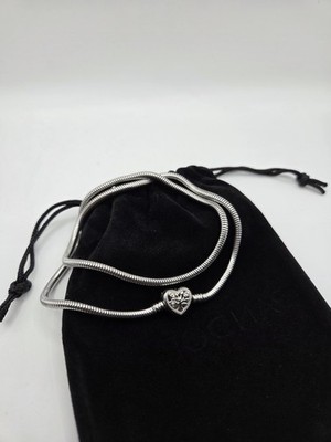  Silver Snake Chain Family Tree Heart Clasp Necklace