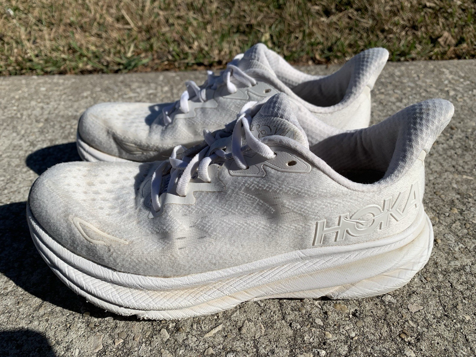 Size 7.5 B - Hoka One One Clifton 9 Triple White Women’s Running Shoes thumbnail 6