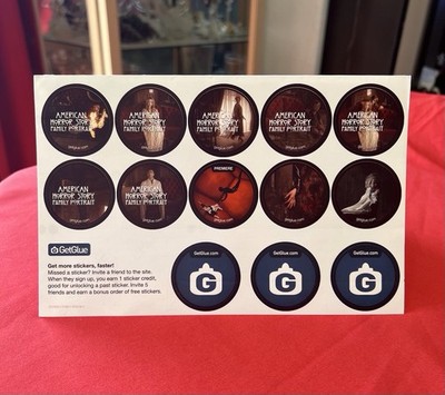 AHS Season 1 GetGlue Promo Sticker Sheets Murder House Complete Y2K Pop Culture