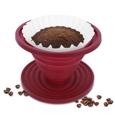 Prasacco Pour Over Coffee Maker Collapsible Dripper Red